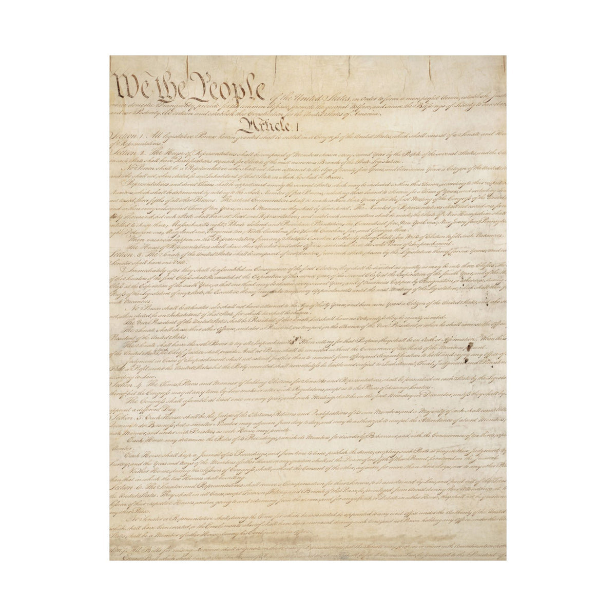 U.S. Constitution Page One Print