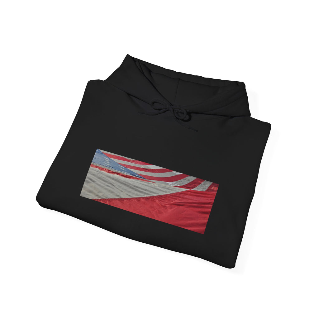 Tattered Restored American Flag Hoodie