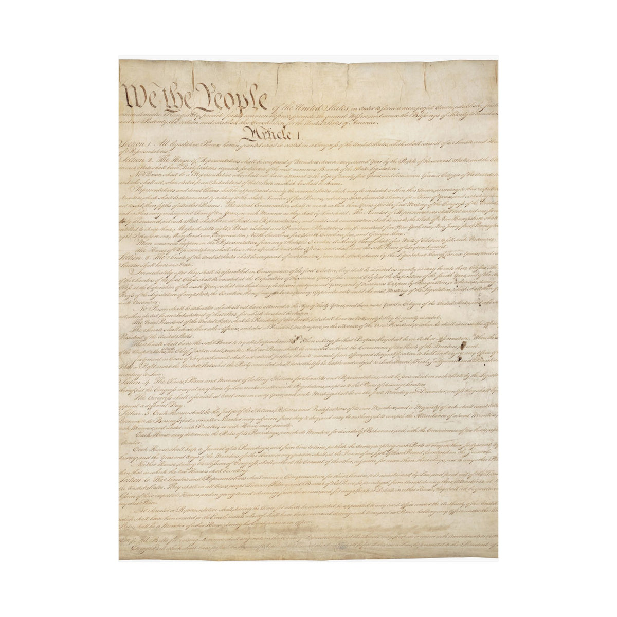 U.S. Constitution Page One Print
