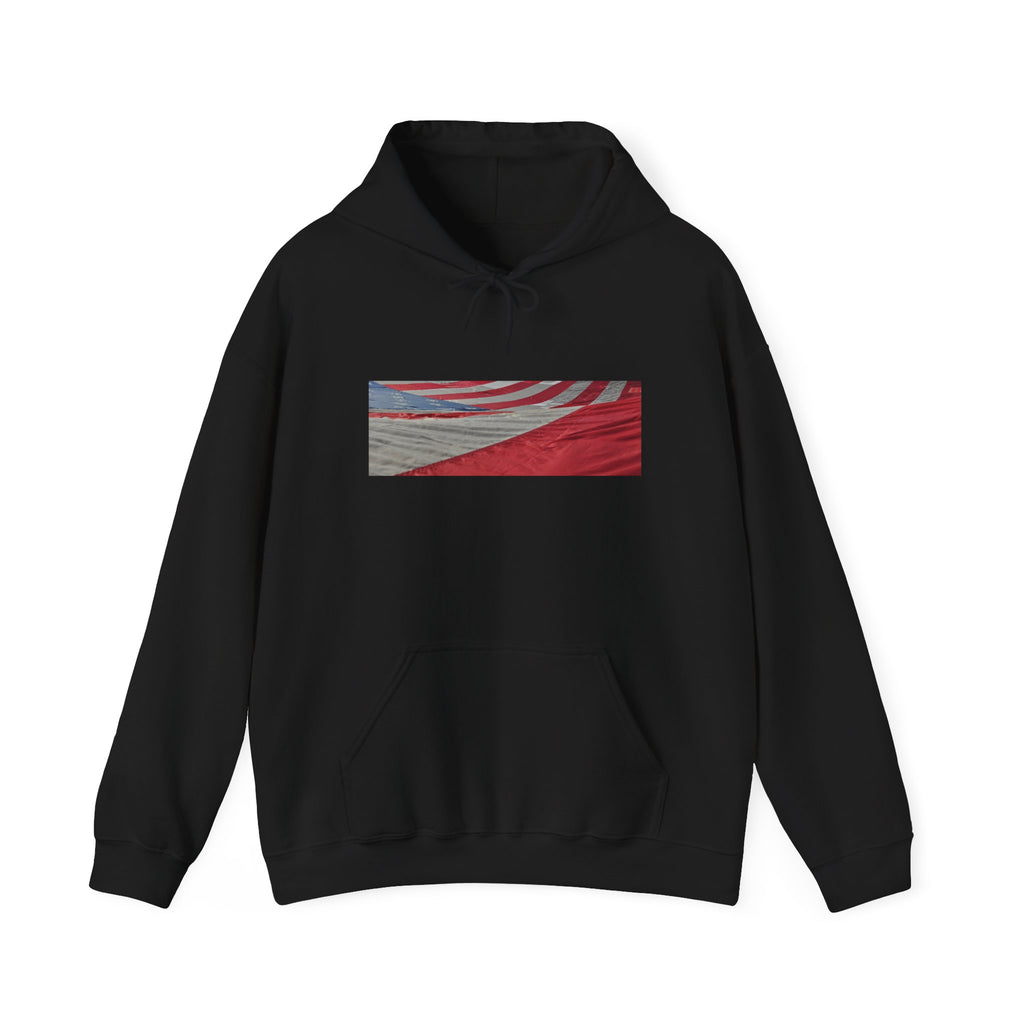 Tattered Restored American Flag Hoodie
