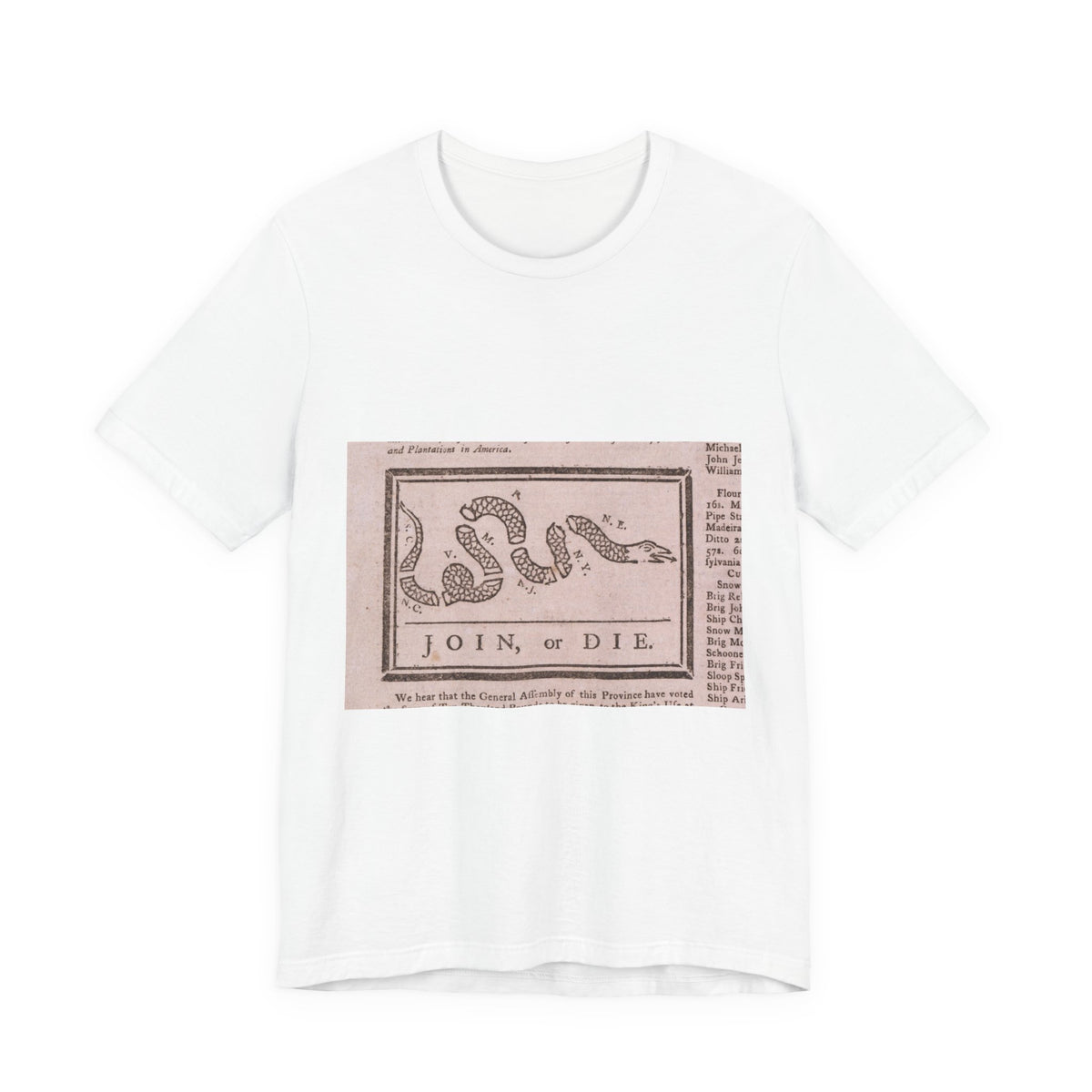 Join or Die Franklin 1754 Tee