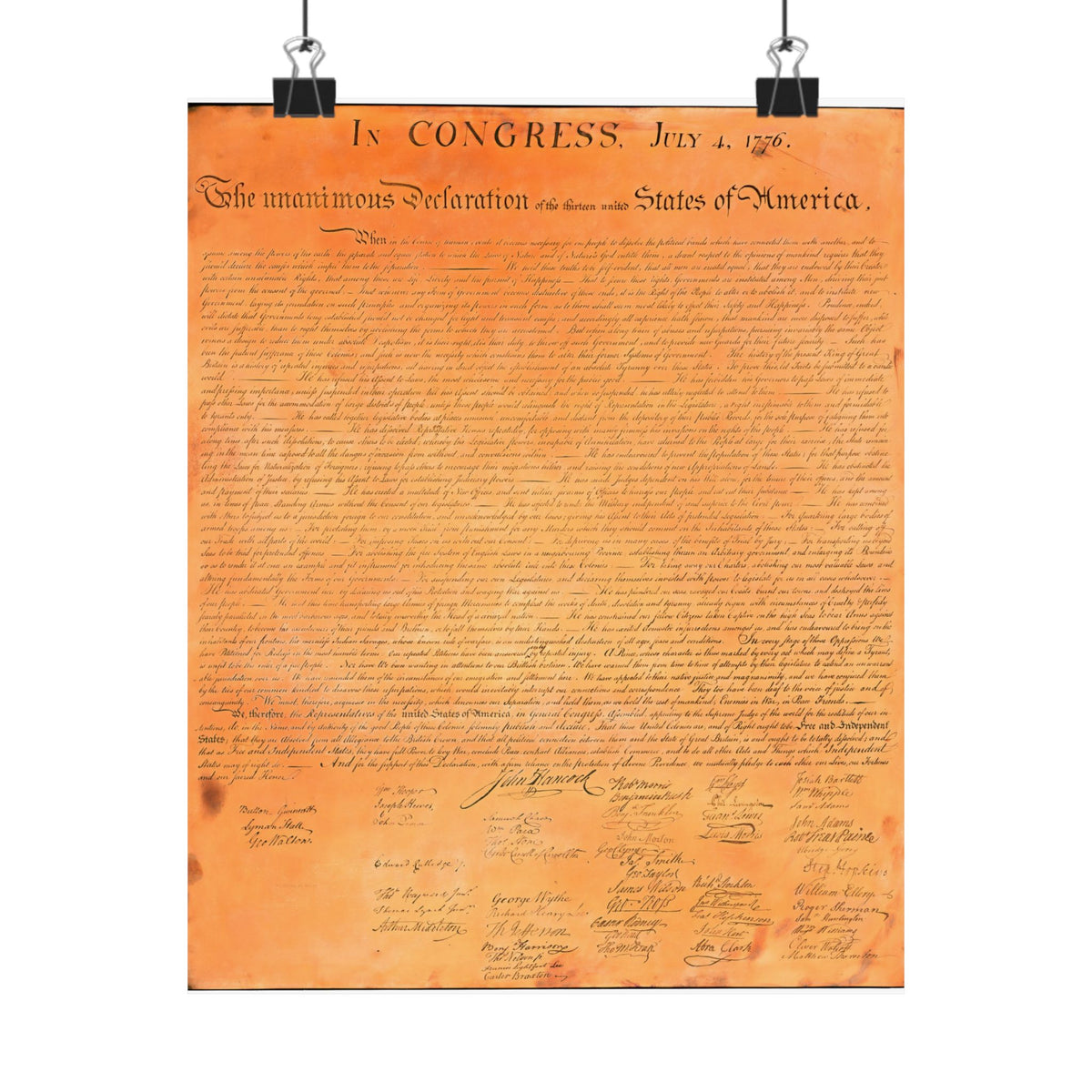 Declaration of Independence 1823 Engraving Print