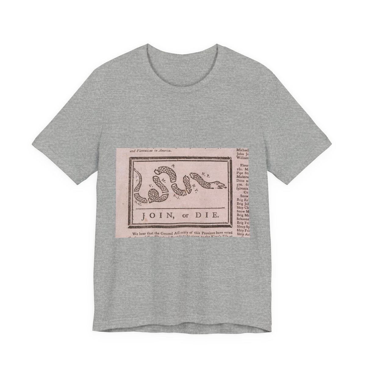 Join or Die Franklin 1754 Tee