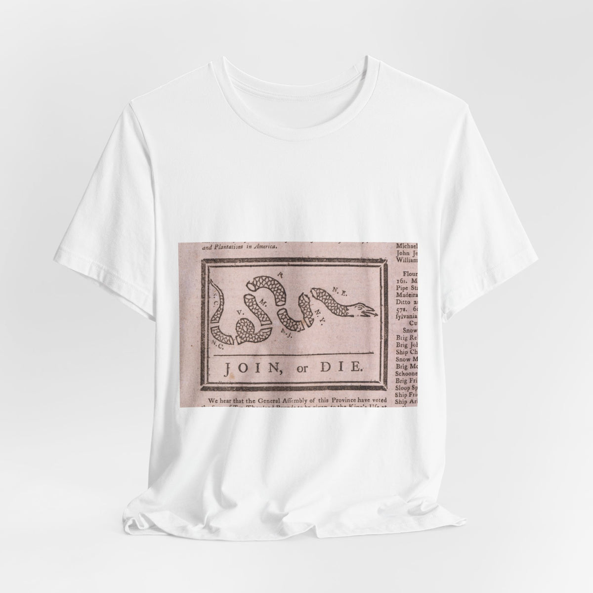 Join or Die Franklin 1754 Tee