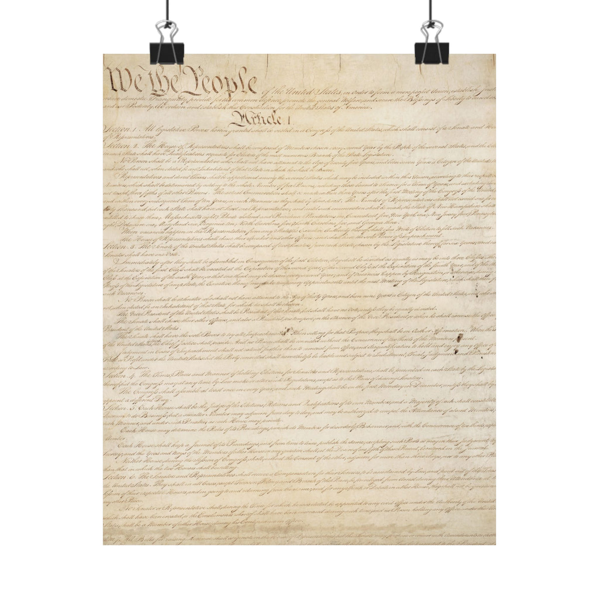 U.S. Constitution Page One Print