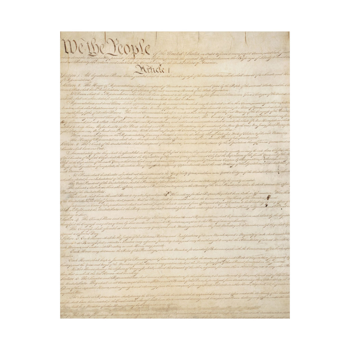 U.S. Constitution Page One Print