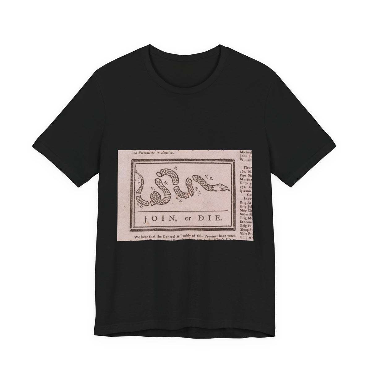 Join or Die Franklin 1754 Tee