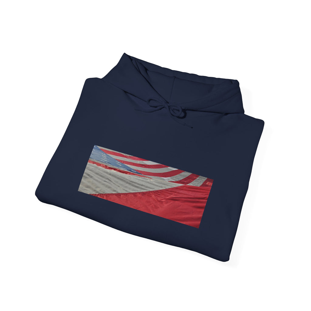 Tattered Restored American Flag Hoodie
