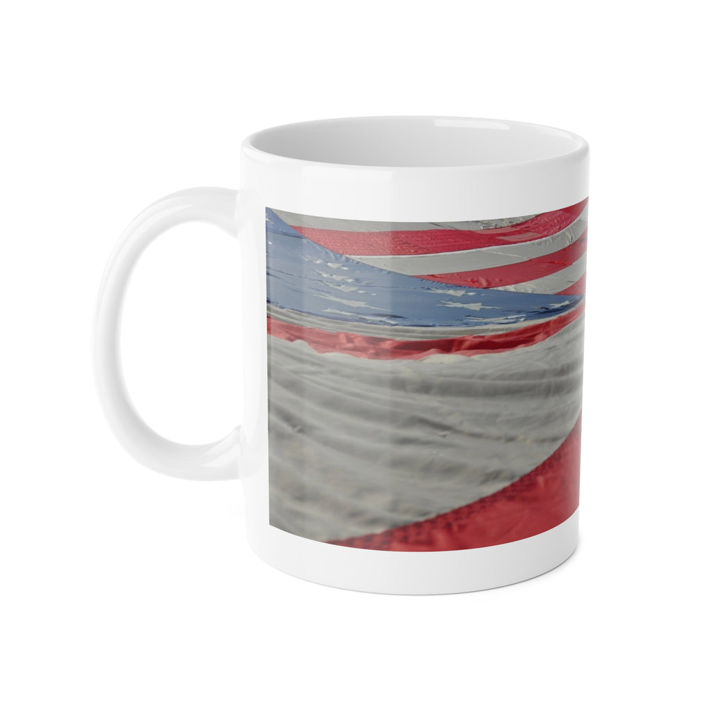 Tattered Restored American Flag Mug